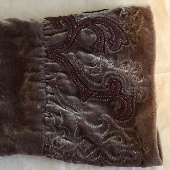 ☀️5$ add to bundle🌟 vintage silk velvet jacket ruffle bell sleeves embroidery - Picture 3 of 14